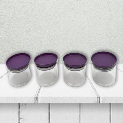Airtight Plastic 4 Pc Storage Container Set, With Tray Dry Fruit Plastic Storage Container Tray Set With Lid & Serving Tray For Kitchen Mihikart