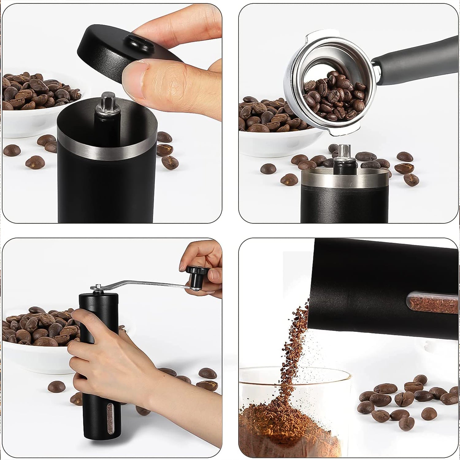 Portable Stainless Steel Manual Coffee Grinder (1 Pc) - mihikart.com Home & Kitchen