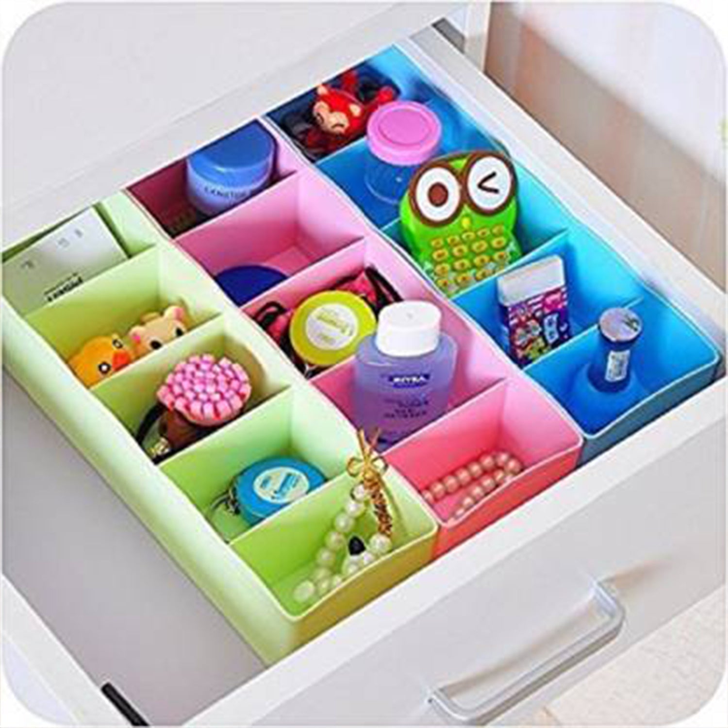 Multi-Function Desktop Drawer Storage Box Clothing Organizer 5 Grid Storage Box Underwear Socks ,Ties Organizer Box (4 Pc Set) Mihikart