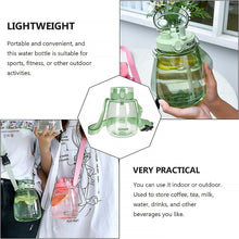 Insulated Water Bottle Portable Water Bottle With Strap, Sticker and Straw Cute Outdoor Sports Bottle For Water Travel Drinkware Jug Travel Water Bottle large Capacity Water Jug, Gym / Kid / Outdoor Sport / Campus, Fashionable (1300 ML Approx)