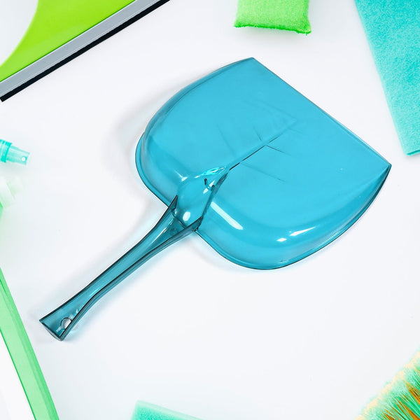 Large plastic dustpan with long handle