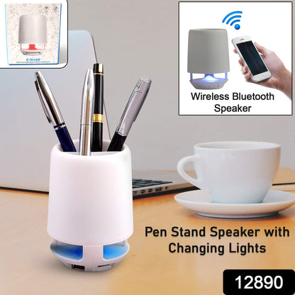 Multifunctional 4 Compartment Pen Holder with Bluetooth Speaker 5 W Bluetooth Speaker Laptop / Desk Speaker / Table Lamp / Night Lamp Smart Color Changing Pen Stand Wireless Bluetooth Speaker Mihikart