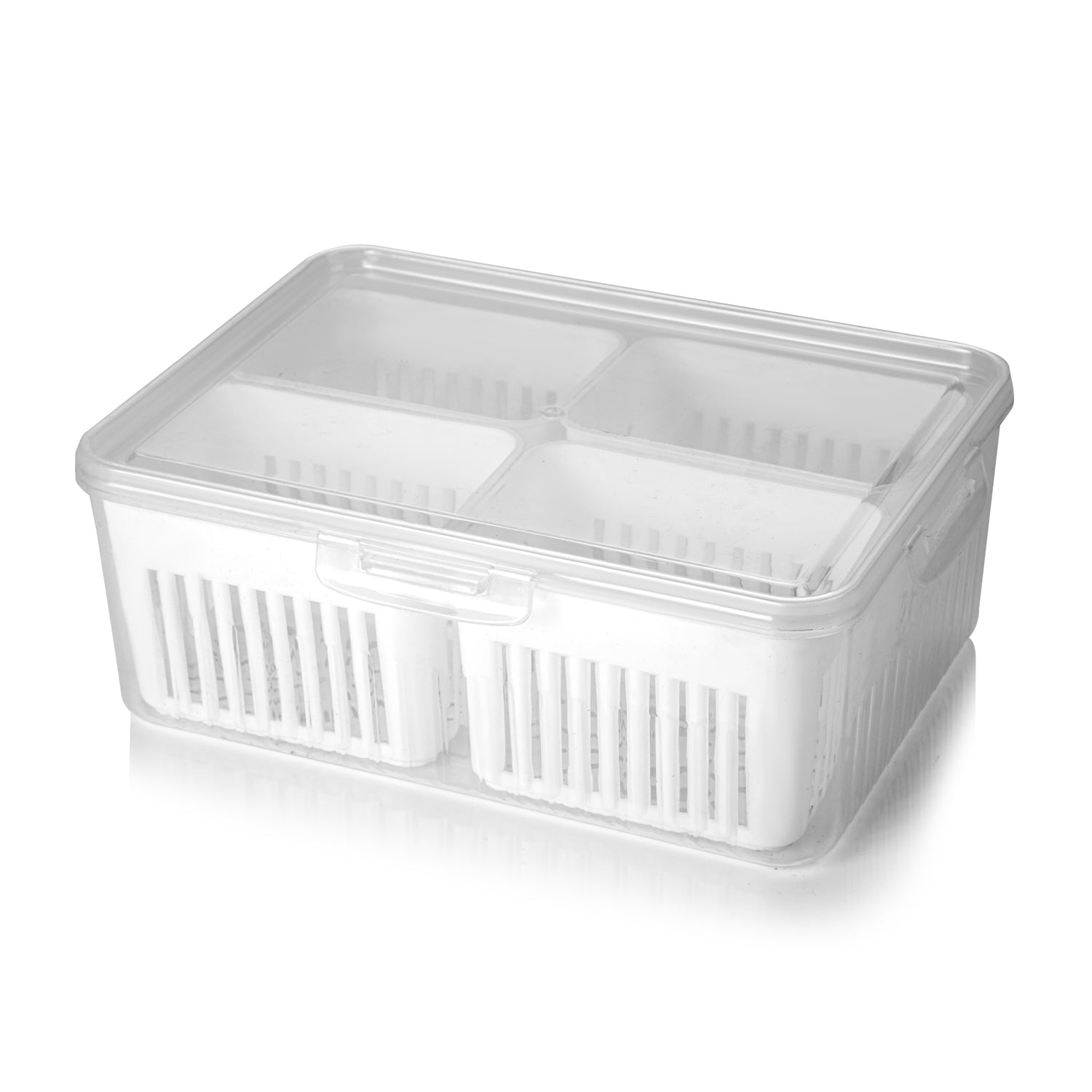 Fridge Storage Boxes Freezer Storage Containers, Container for Kitchen Storage Set, Storage in Kitchen, Vegetable Storage, Draining Crisper Refrigerator Food Box (1 Pc) Mihikart