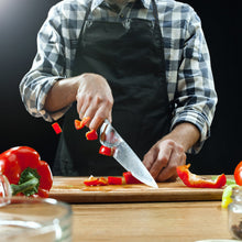 Professional knife set with 5 different kitchen knives.