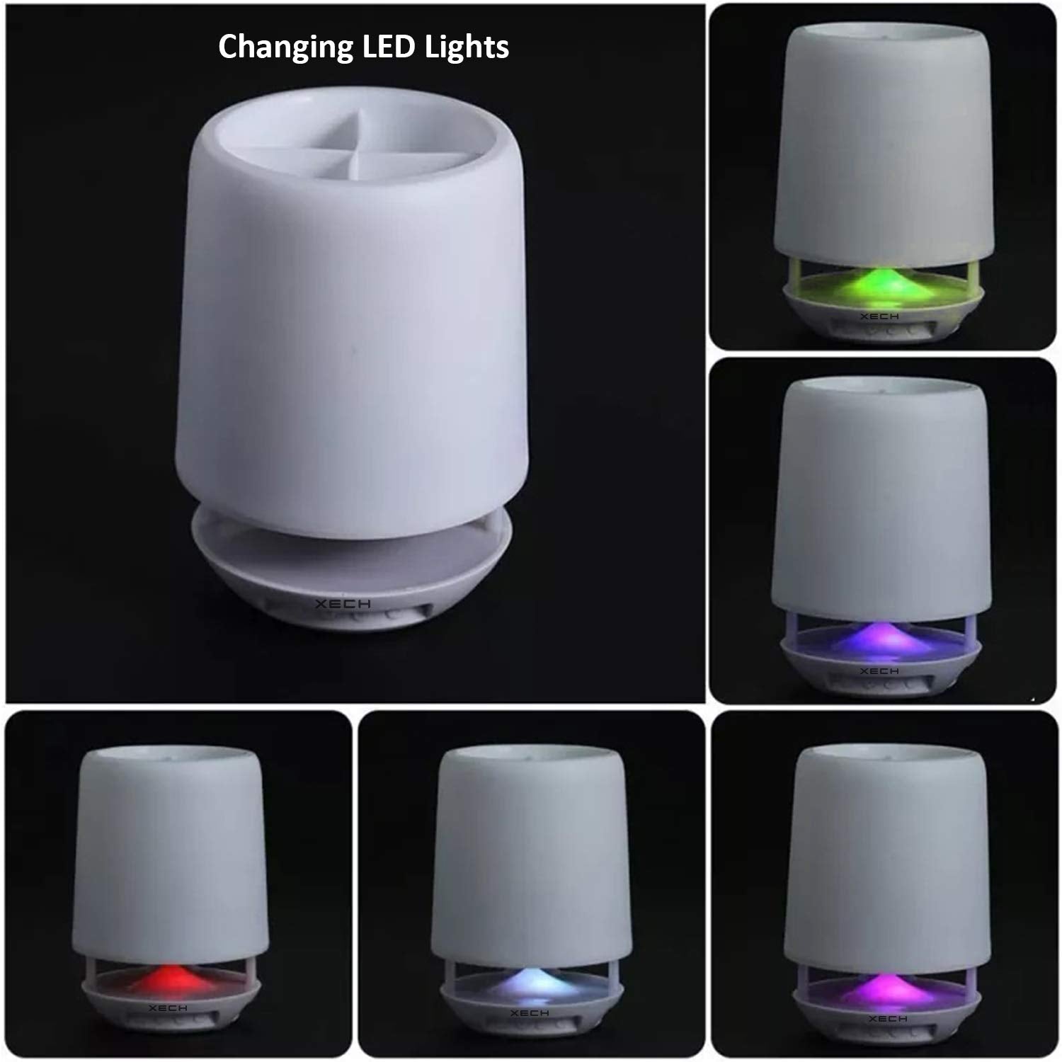 Multifunctional 4 Compartment Pen Holder with Bluetooth Speaker 5 W Bluetooth Speaker Laptop / Desk Speaker / Table Lamp / Night Lamp Smart Color Changing Pen Stand Wireless Bluetooth Speaker Mihikart