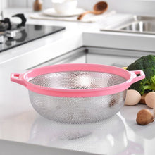 Stainless Steel Colander with Handle - Large Metal Mesh Basket Strainer (1 pc)