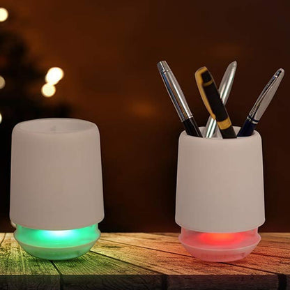 Multifunctional 4 Compartment Pen Holder with Bluetooth Speaker 5 W Bluetooth Speaker Laptop / Desk Speaker / Table Lamp / Night Lamp Smart Color Changing Pen Stand Wireless Bluetooth Speaker Mihikart