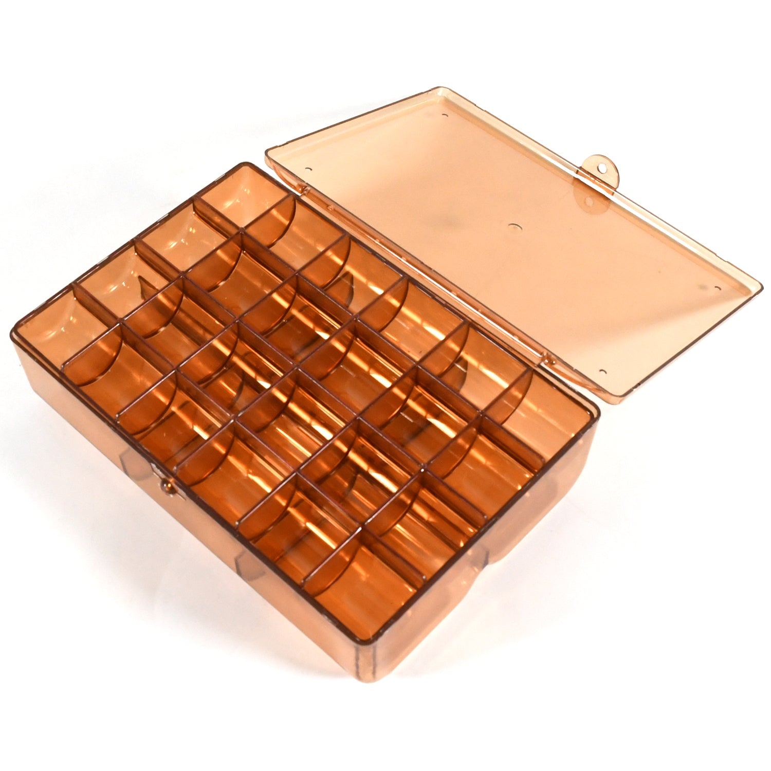2 layer Acrylic Jewelry Storage Box Dustproof Earring Box, Storage Box Portable Nail Art Storage Case, 24-Grid Small and 6-Grid Big case Makeup Vanity Box (1 Pc / 30 Compartment) - mihikart.com Home Improvement