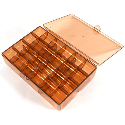 2 layer Acrylic Jewelry Storage Box Dustproof Earring Box, Storage Box Portable Nail Art Storage Case, 24-Grid Small and 6-Grid Big case Makeup Vanity Box (1 Pc / 30 Compartment) - mihikart.com Home Improvement