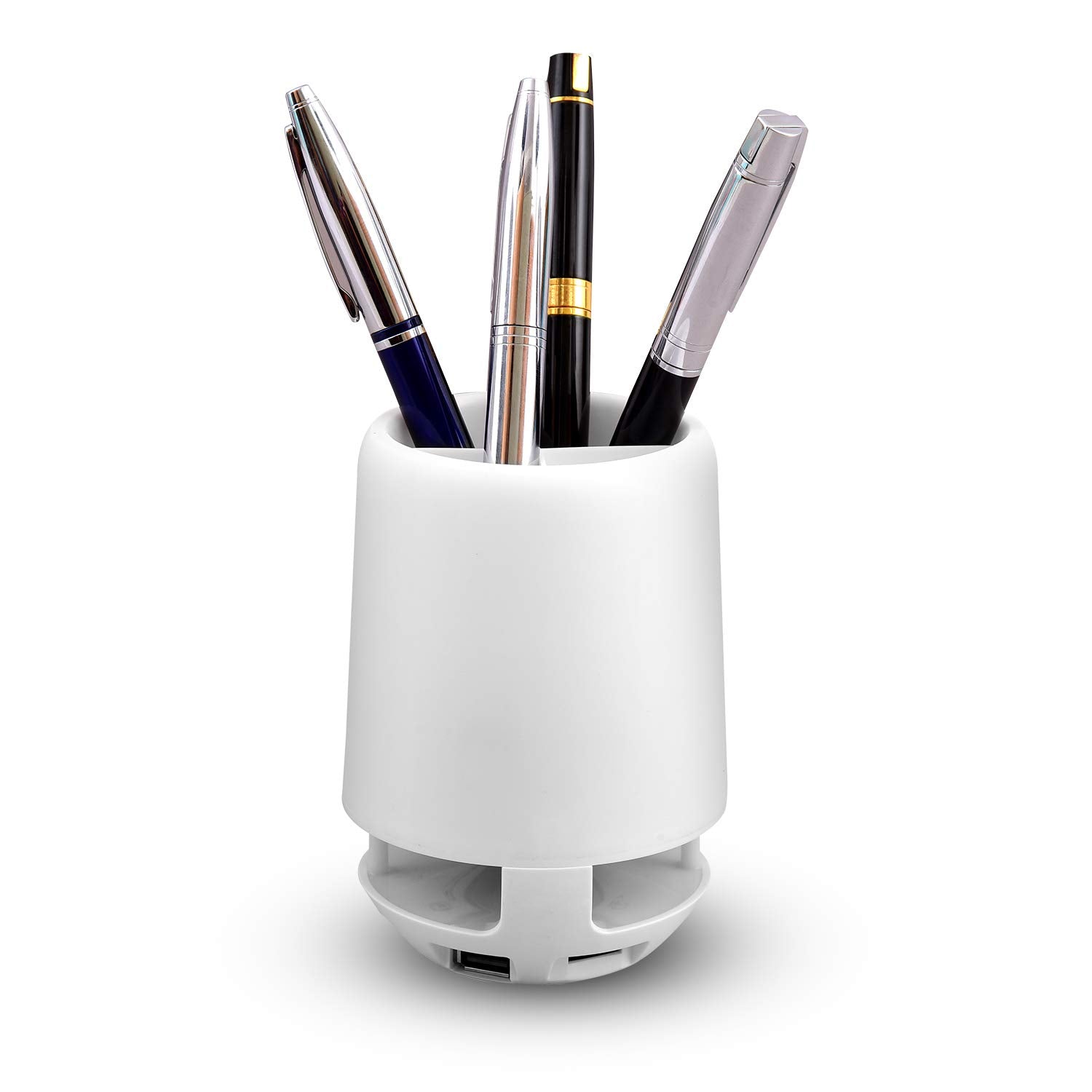 Multifunctional 4 Compartment Pen Holder with Bluetooth Speaker 5 W Bluetooth Speaker Laptop / Desk Speaker / Table Lamp / Night Lamp Smart Color Changing Pen Stand Wireless Bluetooth Speaker Mihikart