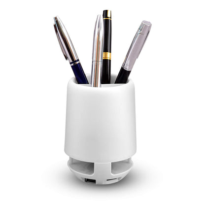 Multifunctional 4 Compartment Pen Holder with Bluetooth Speaker 5 W Bluetooth Speaker Laptop / Desk Speaker / Table Lamp / Night Lamp Smart Color Changing Pen Stand Wireless Bluetooth Speaker Mihikart