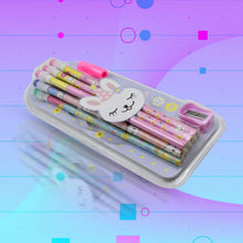 14-piece pencil set with cute illustrations and erasers