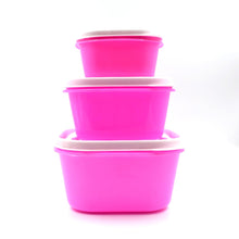 Multi-purpose containers, 3 pieces, for storing food and other items.