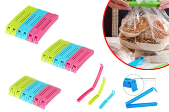 Multicolor plastic snack bag clips, 18 pieces for airtight sealing