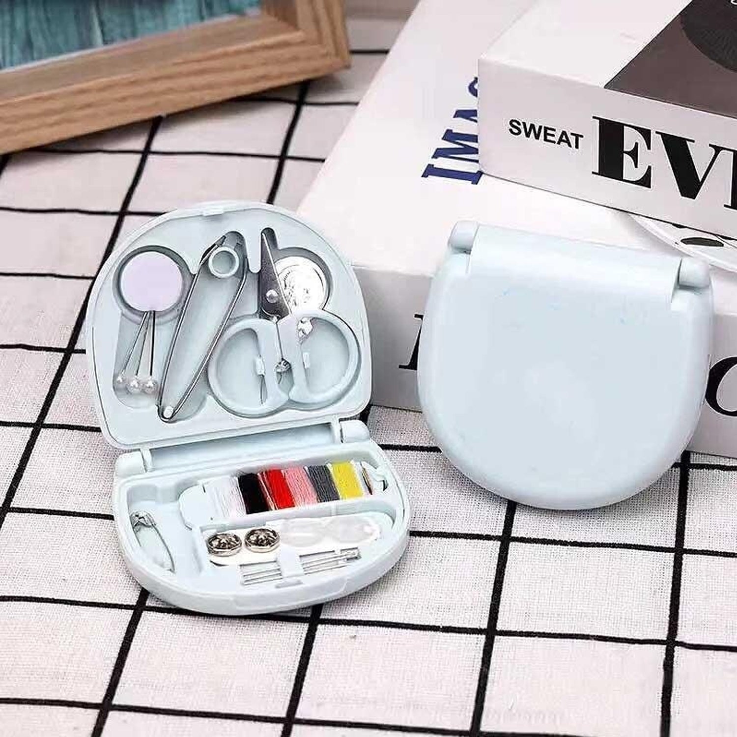 Mini Travel Sewing Kit DIY Sewing Portable Sewing Tool Kits Plastic Sewing Kit Box Beginner Friendly Emergency Sewing Repair Kit with Threads Scissors Hand Sewing Needles Mihikart