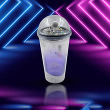 Double wall tumbler with astronaut print and LED light