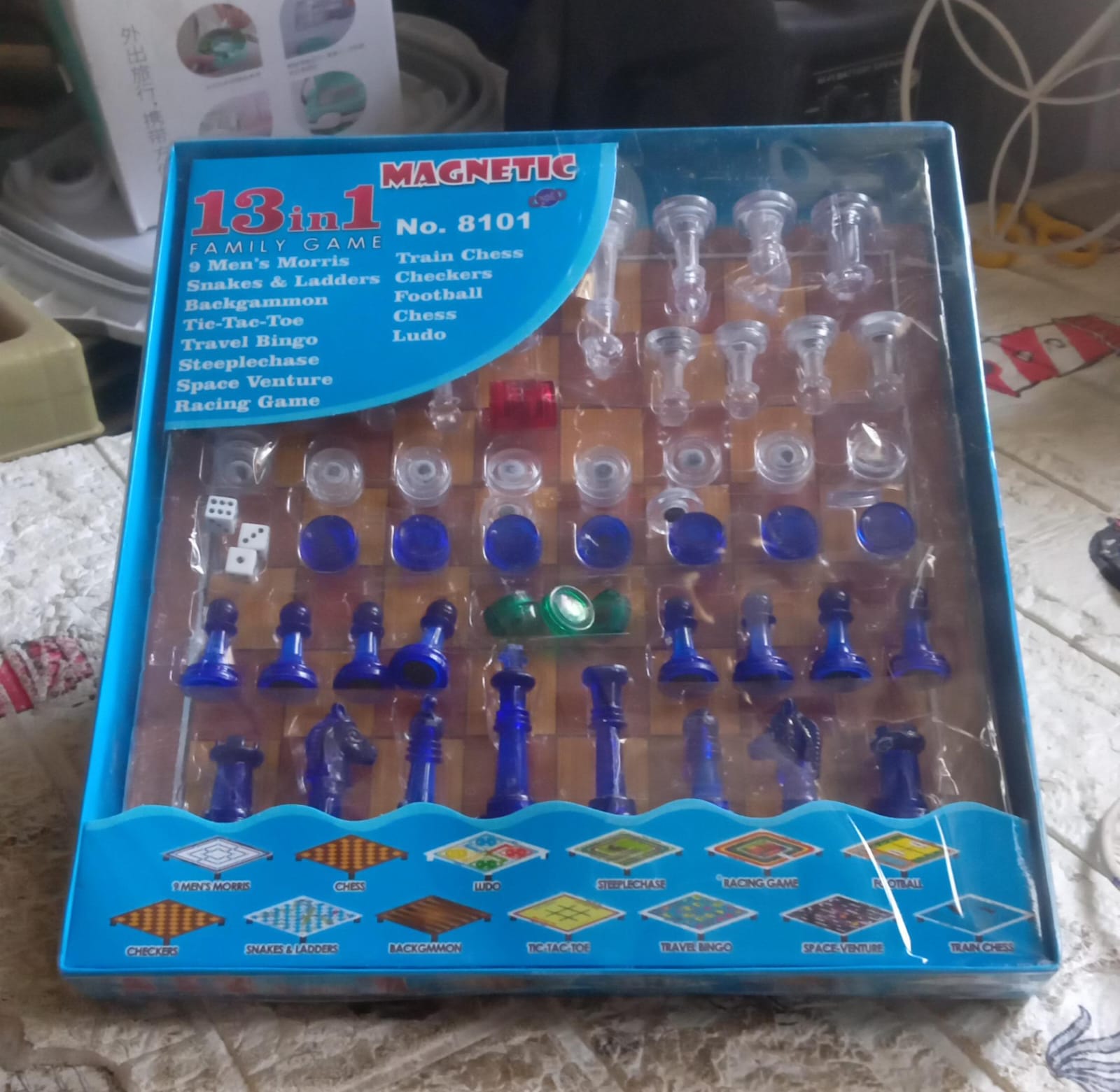 13 in 1 Family Board Game Chess, Snakes & Ladders, Ludo, Tic-Tac-Toe, Checkers, Travel Bingo, Football, Space Venture, Steeplechase Set for Kids Mihikart