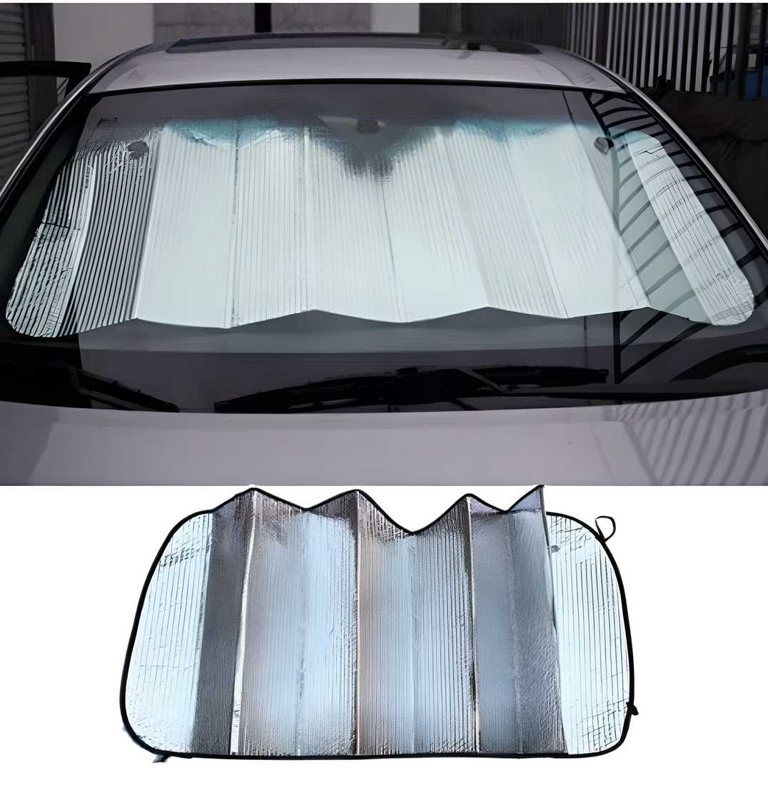 Front and Rear Foldable Car Sunshade (Silver) ✅Trusted Seller