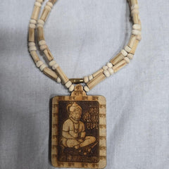 Original & Natural Wood Tulsi Kanthi Mala With Hanuman ji Locket Pendant (Pack of 2) - mihikart.com Clothing & Accessories