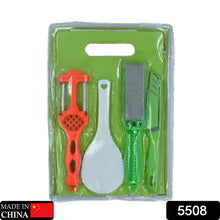 Knife set, scissor, and plastic chopping board for kitchen