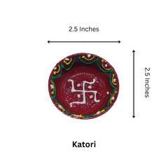 Mihikart Handmade Decorative Pooja Thali Swastik Design, Puja Plate, Karwachauth Thali Set, Diwali Gift Items, Decorative Items for Pooja, Aarti Thali Decorative - 11 inches Mihikart-01