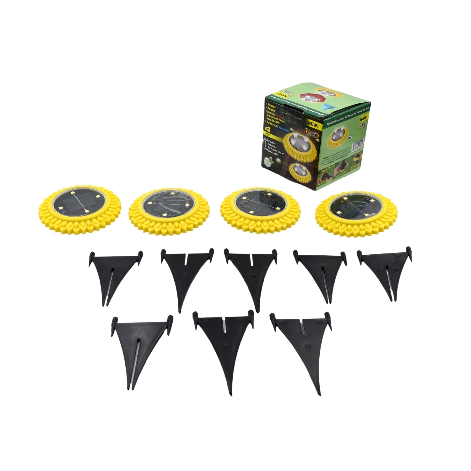 4 Pack Solar Ground Lights, LED Solar Powered Disk Lights Outdoor Waterproof Garden Landscape Lighting for Yard Deck Lawn Pathway Walkway Balcony Decoration Mihikart