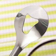 Kitchen tool, stainless steel filter spoon with clip.