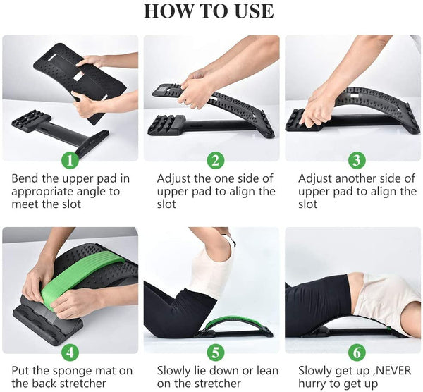 Multi-Level Back Stretcher Posture Corrector Device For Back Pain Relief - mihikart.com Sports, Fitness & Outdoors