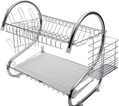 Stainless steel dish drainer rack with drip tray