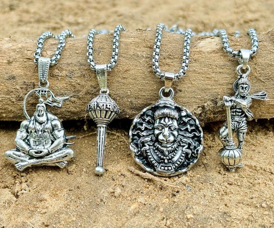 Lord Hanuman Chain With Pendant (Pack of 4) Mihikart-01