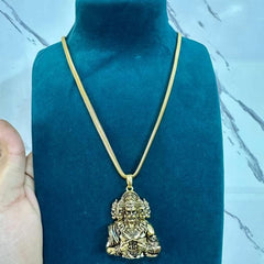 Panchamukhi Hanuman Pendant With Snake Golden Chain Mihikart-01