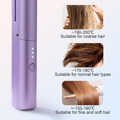 Meneflix Portable Mini Hair Straightener Cordless Rechargeable Mini Adjustable Hair Straightener Hot Comb 5bb8c4-09