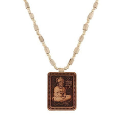 Original & Natural Wood Tulsi Kanthi Mala With Hanuman ji Locket Pendant (Pack of 2) - mihikart.com Clothing & Accessories