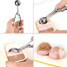 Ice cream spoon with curved edge