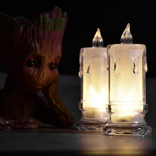 Big size flameless candles with melted design.