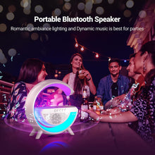 1393   3-in-1 Multi-Function LED Night Lamp with Bluetooth Speaker, Wireless Charging, for Bedroom for Music, Party and Mood Lighting - Perfect Gift for All Occasions blootuth speaker (Media Player)