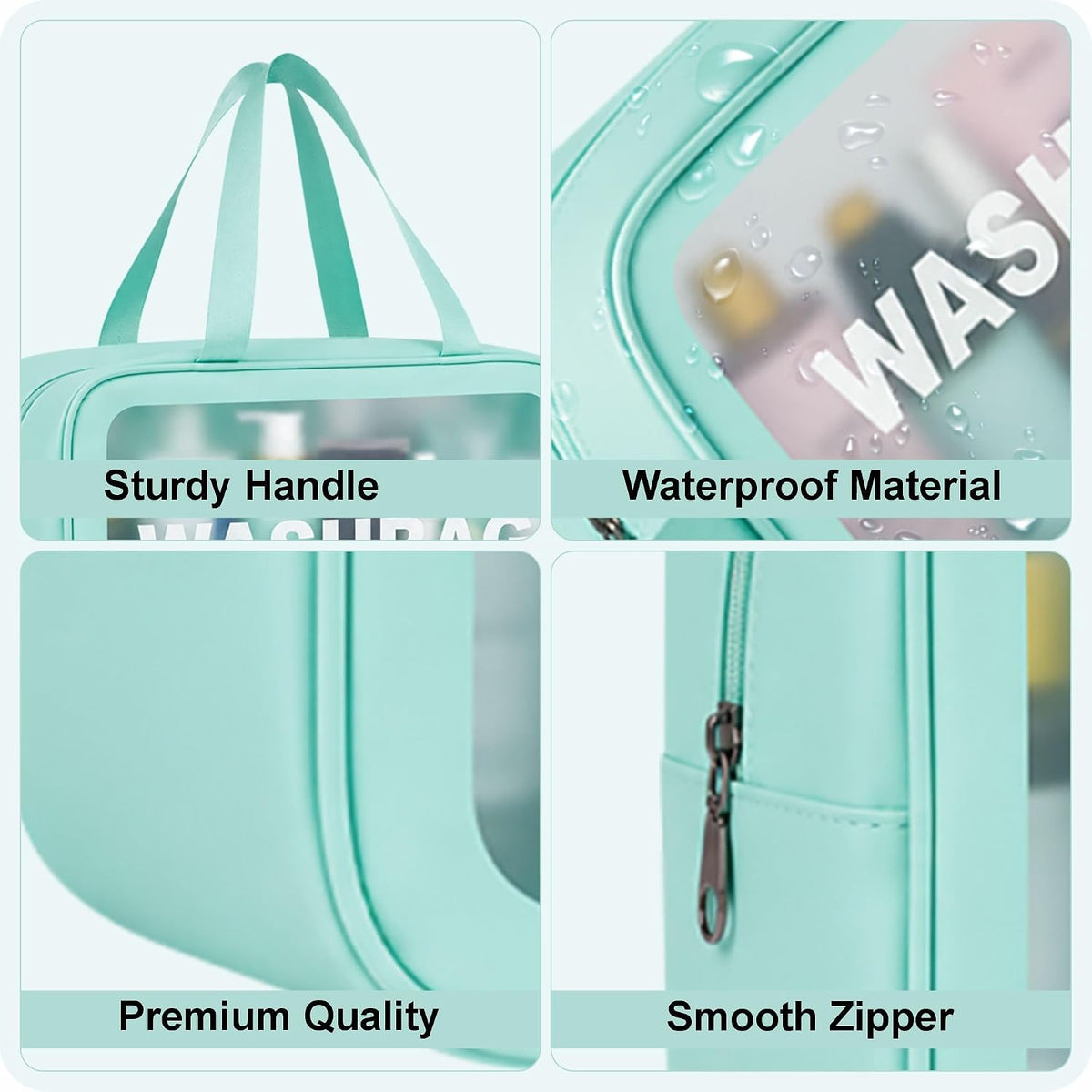 FLYNGO Clear Makeup Pouch Set, Cosmetic Organizer Bag for Women and Girls Travel Waterproof Toiletry Storage Kit (Set of 3 Beige) mihikart.com