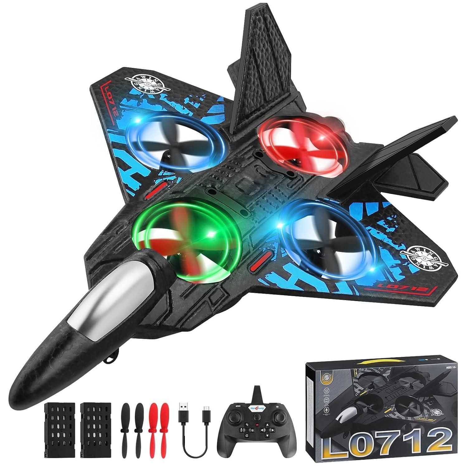RC Fighter Plane - 2.4GHz Remote Control Aircraft with LED Lights & Altitude Hold ✅Trusted Seller