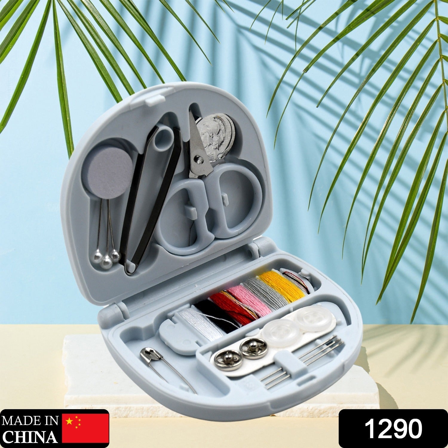 Mini Travel Sewing Kit DIY Sewing Portable Sewing Tool Kits Plastic Sewing Kit Box Beginner Friendly Emergency Sewing Repair Kit with Threads Scissors Hand Sewing Needles Mihikart