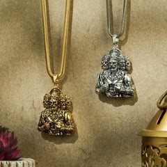 Panchamukhi Hanuman Pendant With Snake Golden Chain Mihikart-01