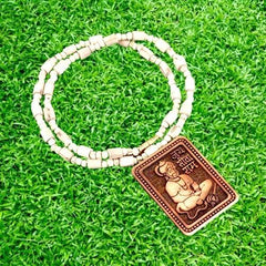 Original & Natural Wood Tulsi Kanthi Mala With Hanuman ji Locket Pendant (Pack of 2) - mihikart.com Clothing & Accessories
