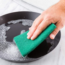 High-quality scrub sponges in aqua green, pack of 6 for household tasks.