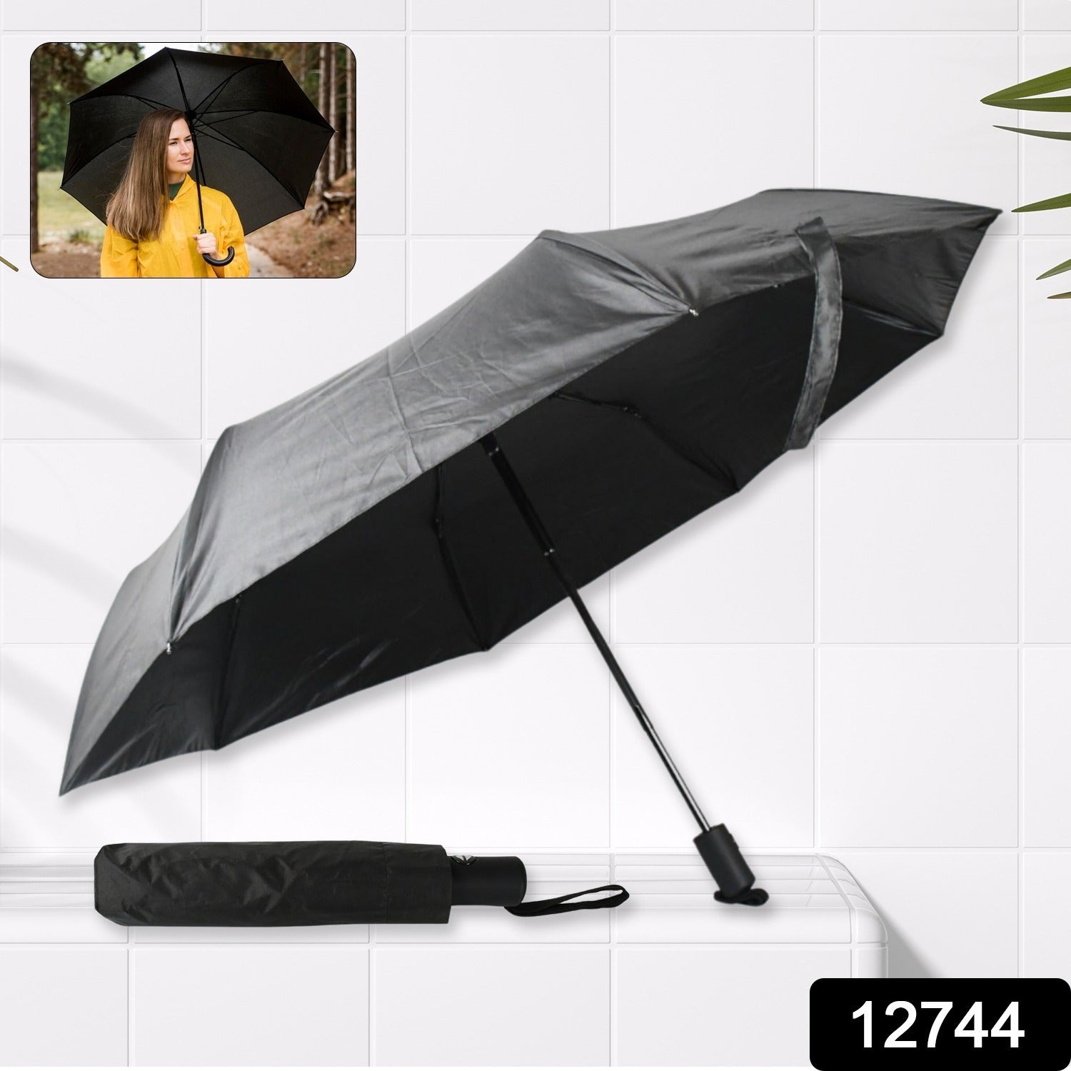2 Fold Manual Open Umbrella| Windproof, Sunproof & Rainproof with Sturdy Steel Shaft & Wrist Straps | Easy to Hold & Carry | Umbrella for Women, Men & Kids - mihikart.com Health & Personal Care