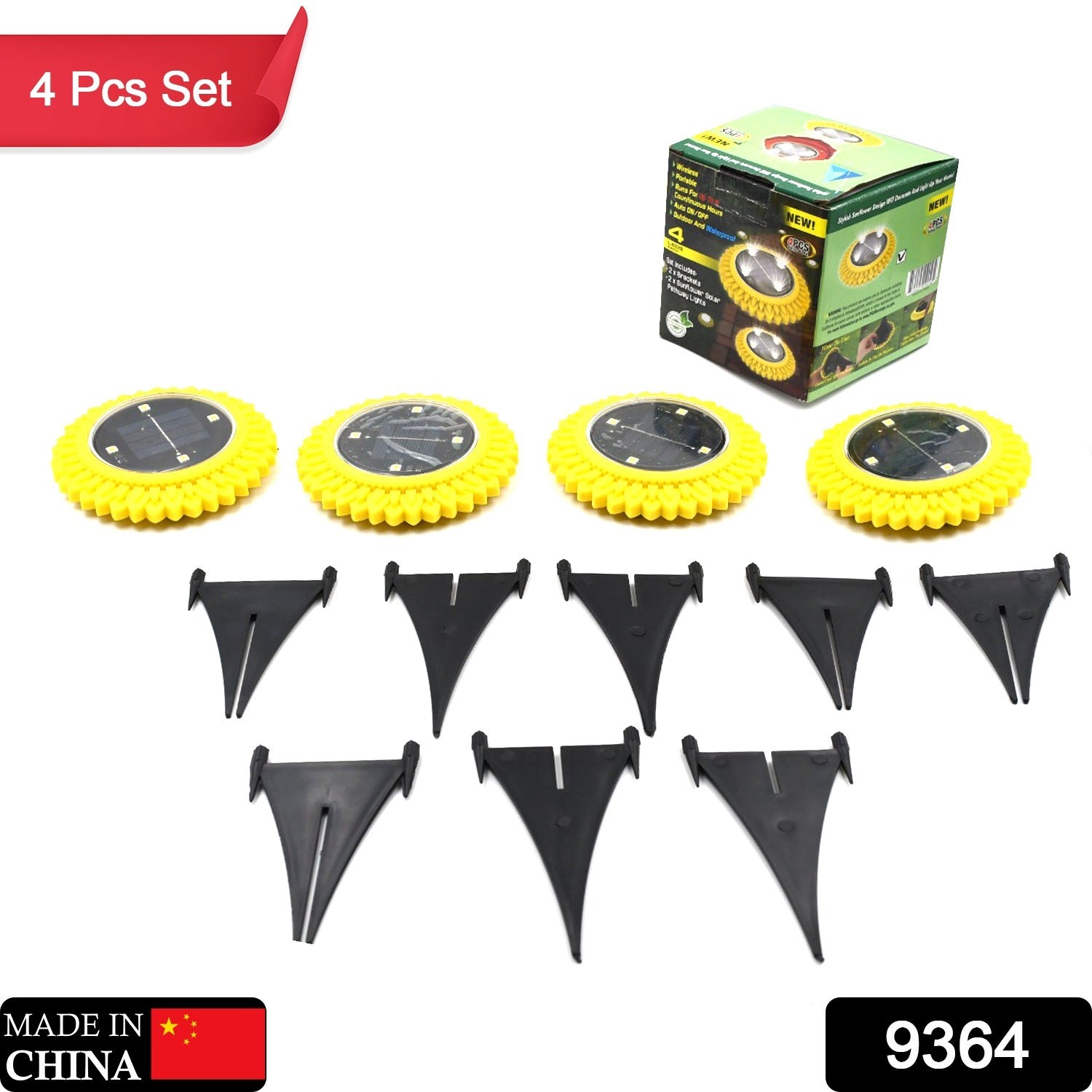 4 Pack Solar Ground Lights, LED Solar Powered Disk Lights Outdoor Waterproof Garden Landscape Lighting for Yard Deck Lawn Pathway Walkway Balcony Decoration Mihikart