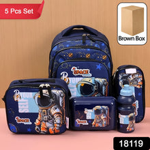 5 in 1 School Bag Includes lunch bag, 14 inch School Bags, water bottle & pencil case in box packing (1 Set / Mix Color))