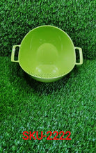 Sturdy colander bowl for kitchen use.