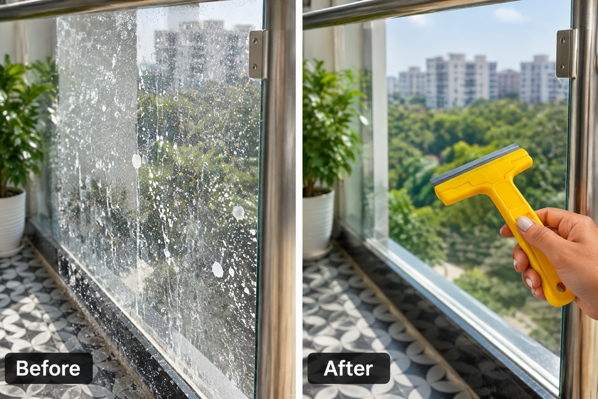 Before After Glass Cleaning