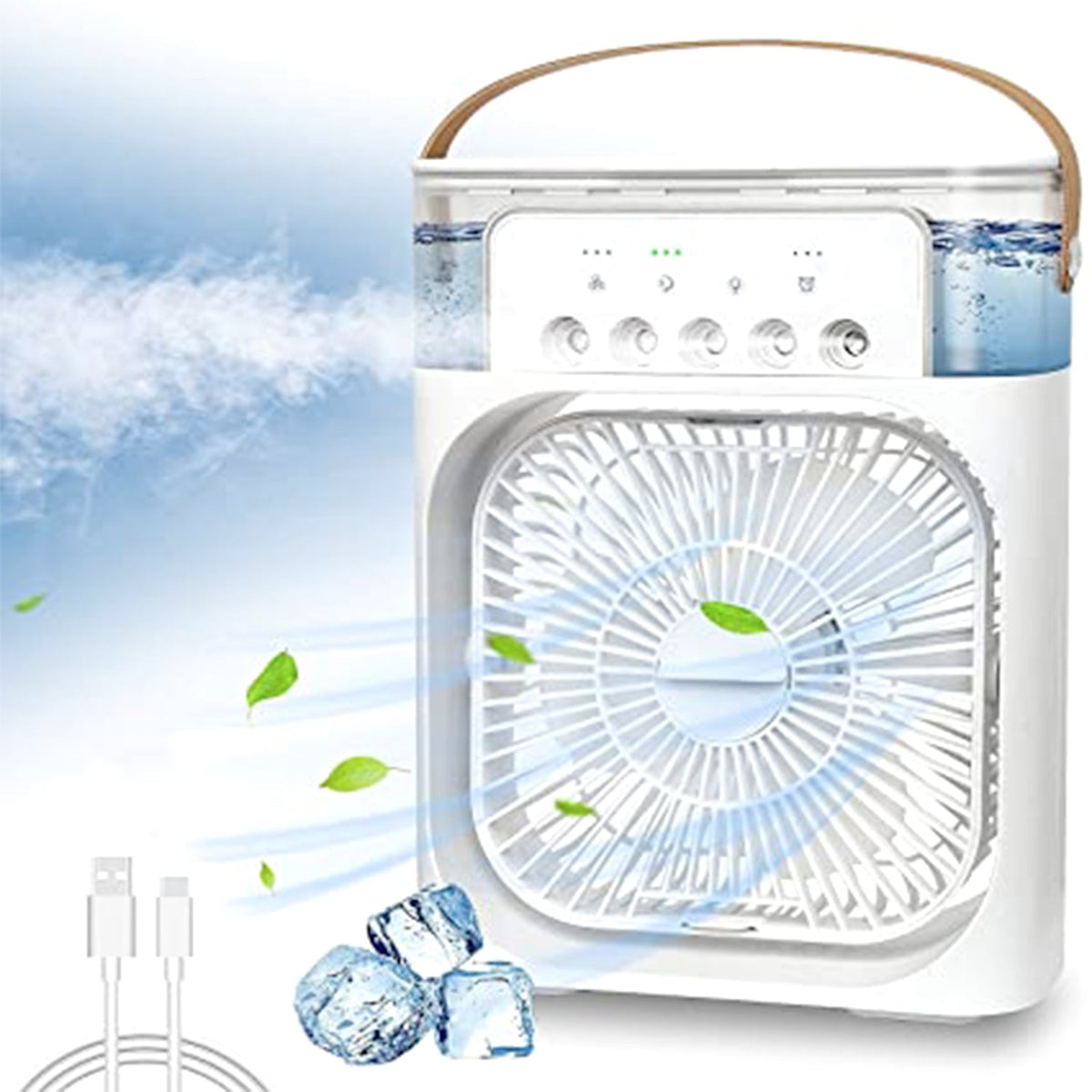 Portable Air Conditioner Fan Personal Air Cooler Desk Cooling Fan (Battery Not Include) - mihikart.com Home Improvement