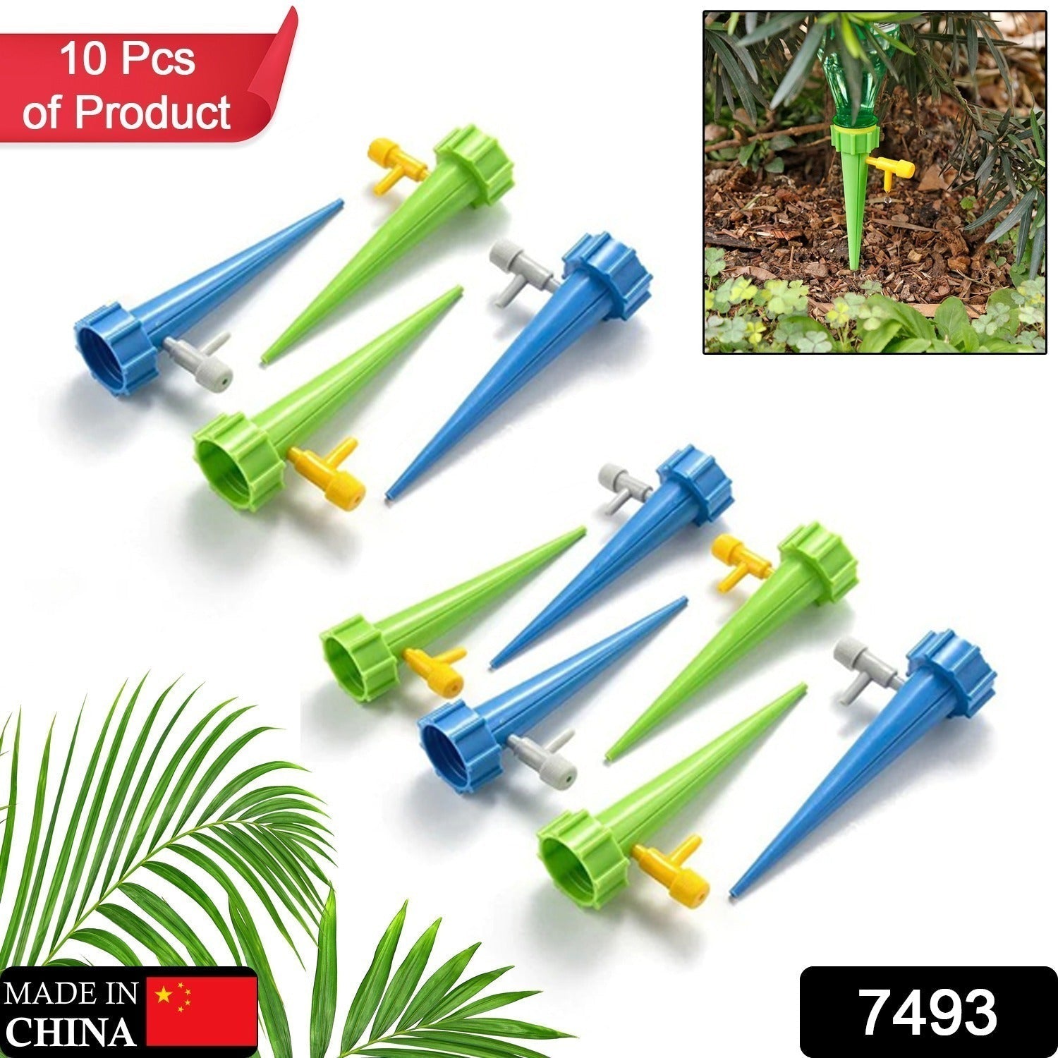 Plant Watering Spikes self Watering Spikes Water dripper for Plants, Adjustable Plant Watering Devices with Slow Release Control Valve Switch Mihikart