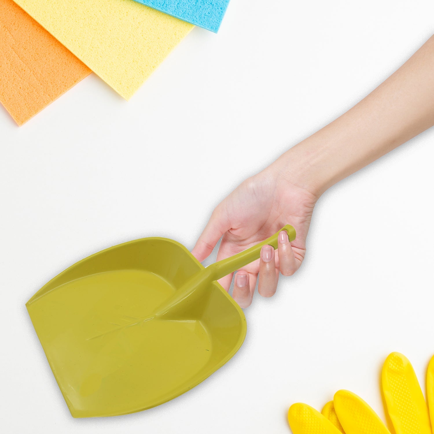 Dustpan with Long Handle, Dust Collection Dust Pan Tray for Kitchen, Home, Office, Bathroom Etc (1 Pc / Multicolor ) - mihikart.com